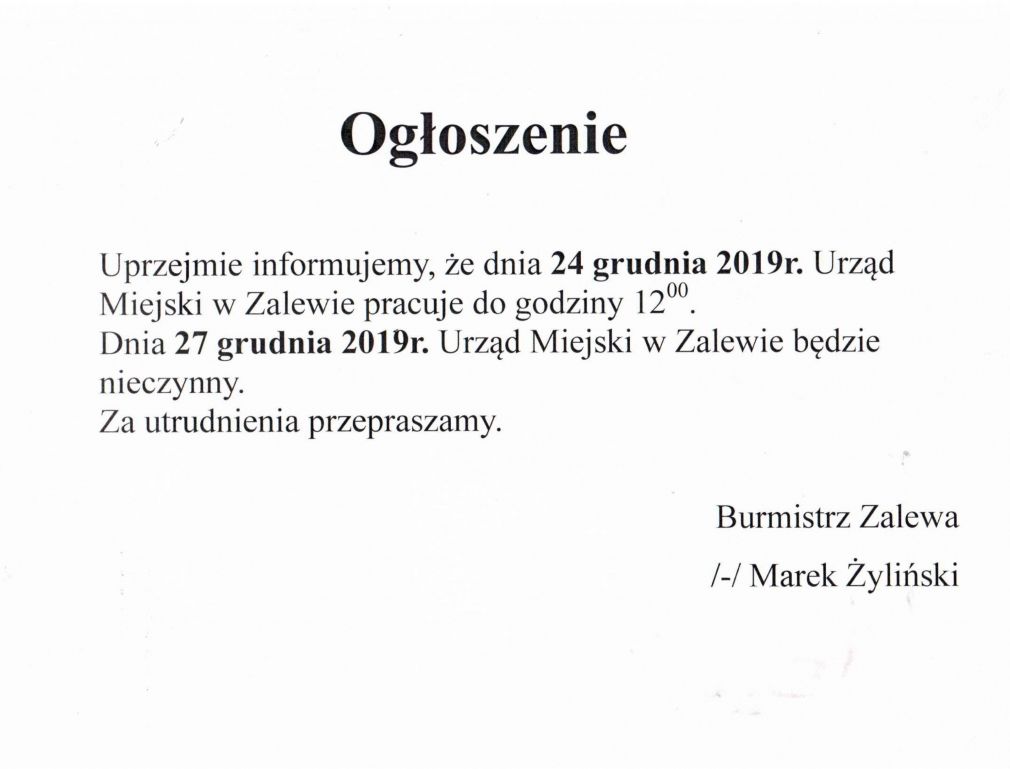 OGŁOSZENIE