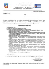 Zaproszenie na XXVII nadzwyczajną Sesję Rady Miejskiej w Zalewie - 10.08.2026 r.