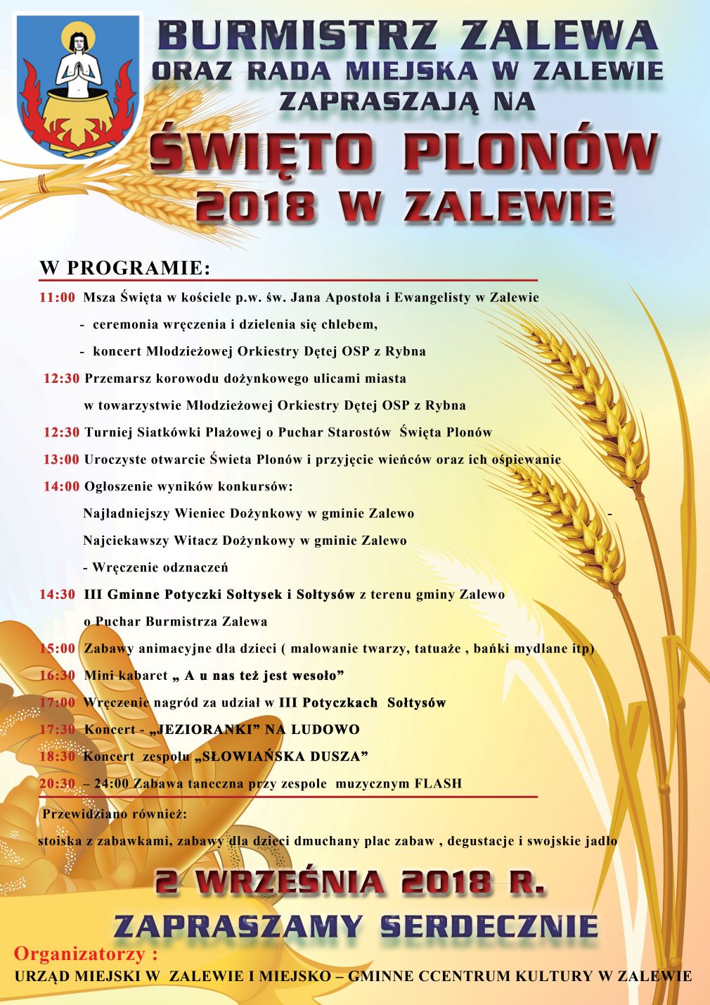 Święto Plonów w Zalewie  - 02.09.2018r.