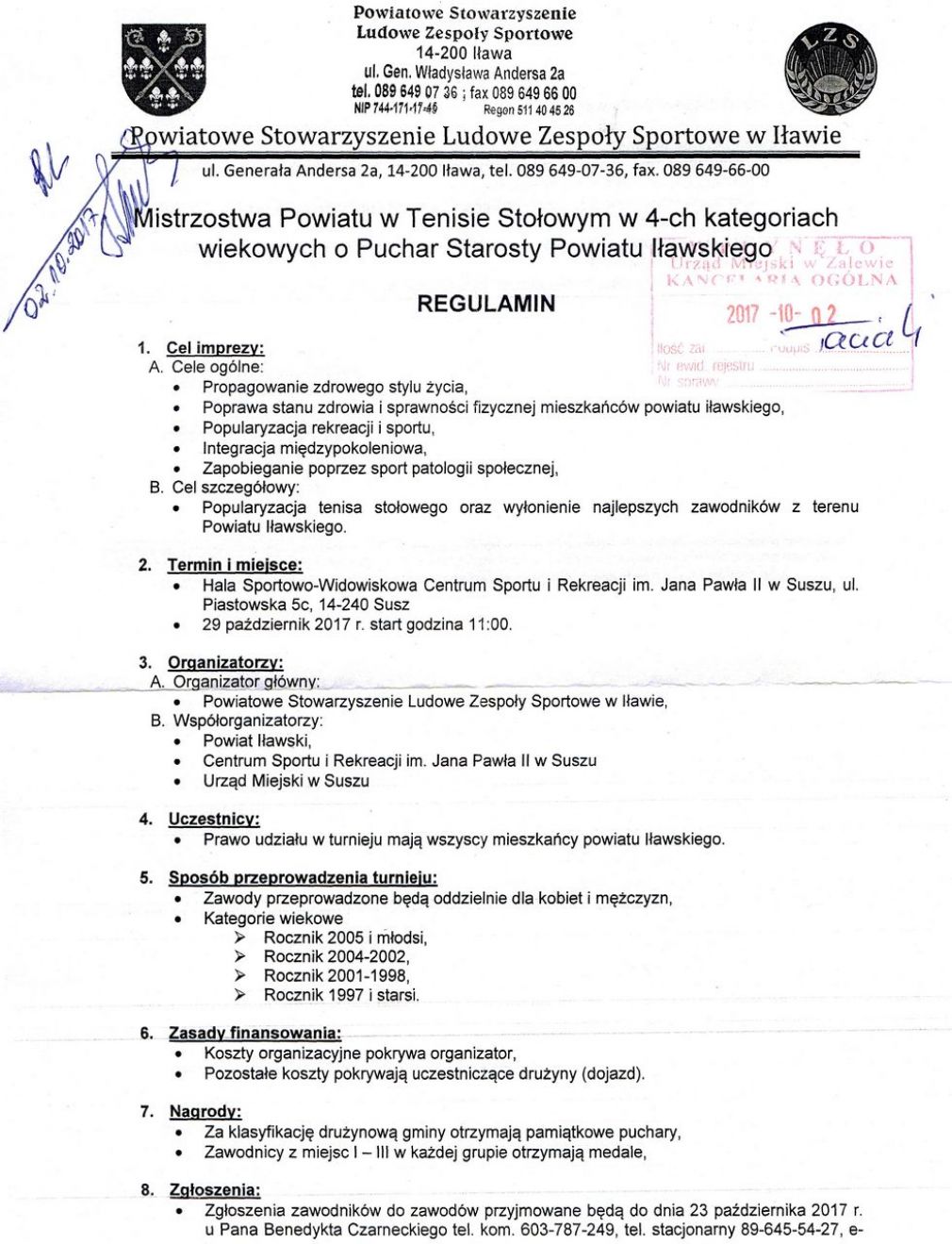 Mistrzostwa Powiatu w Tenisie Stołowym