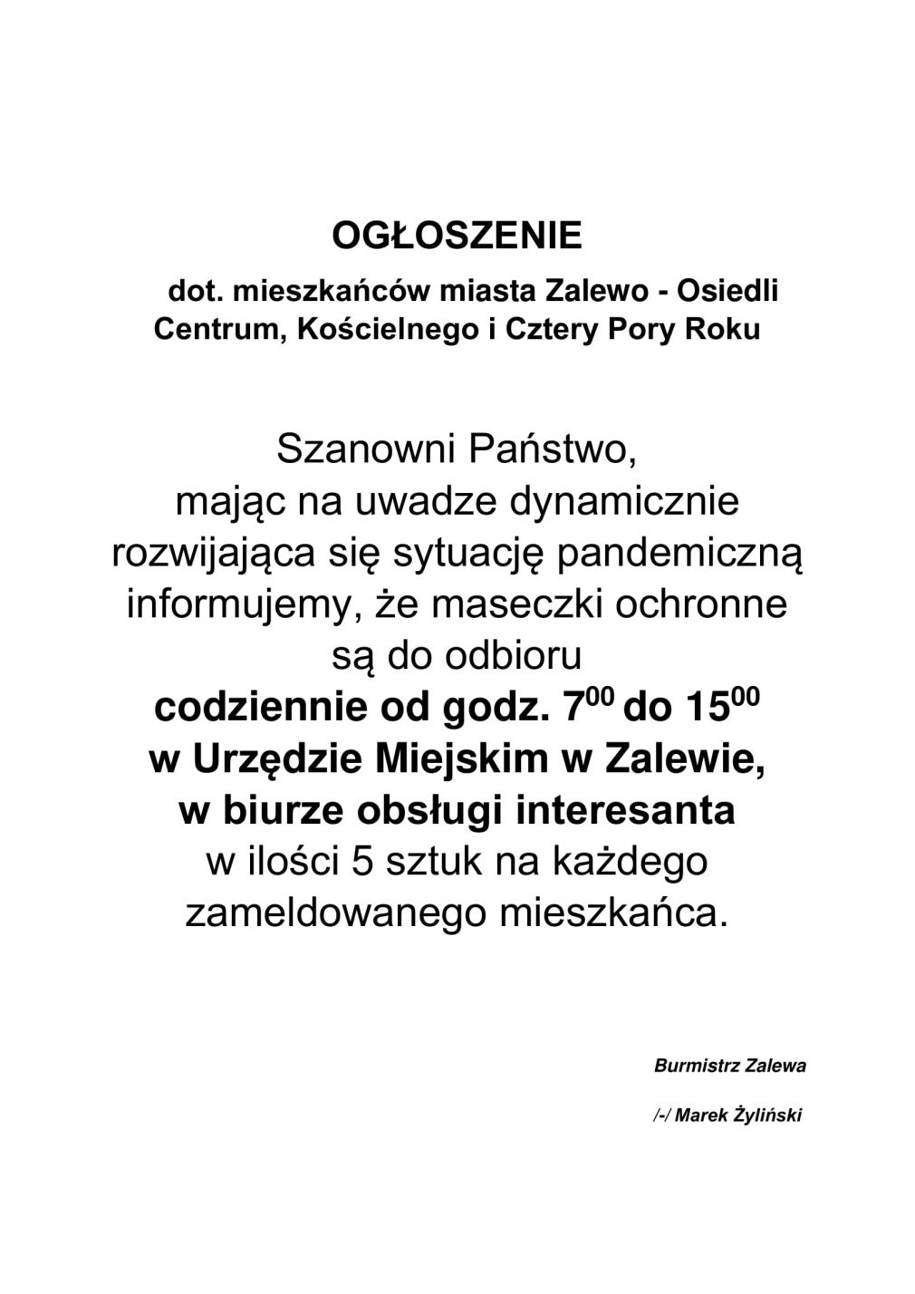 Odbiór maseczek w Urzędzie