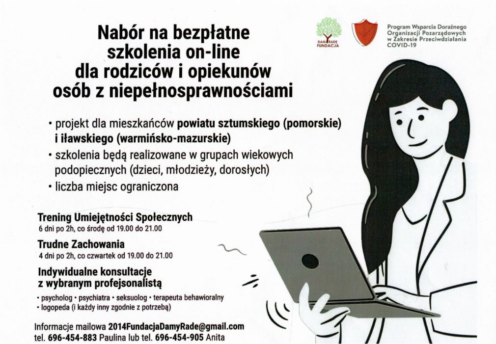 Nabór na bezpłatne szkolenia on-line dla rodziców i opiekunów osób z niepełnosprawnością