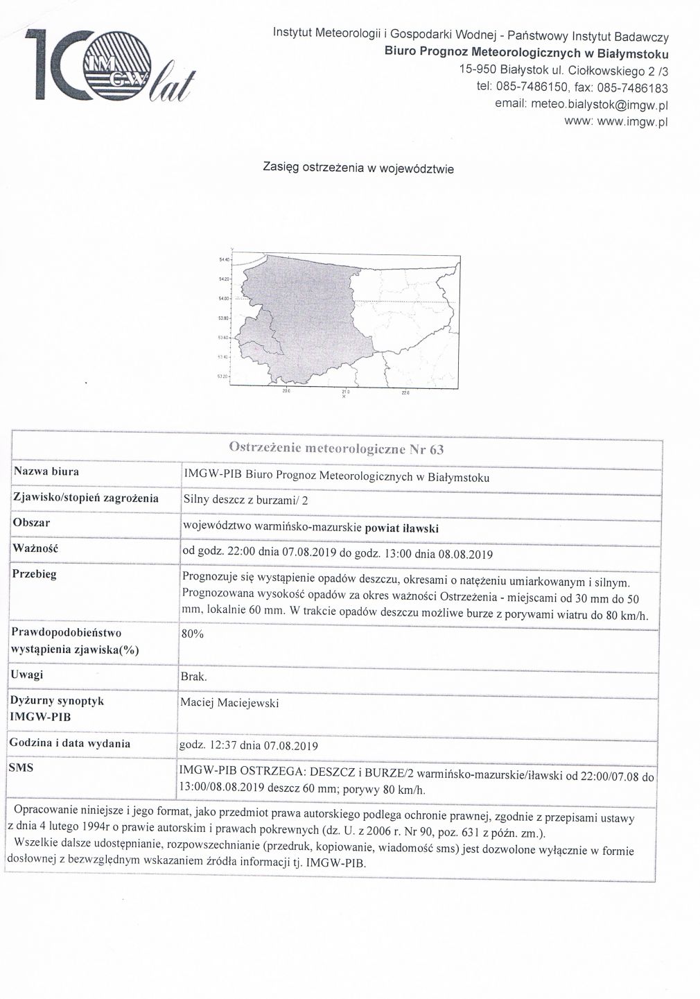 Ostrzeżenie meteorologiczne