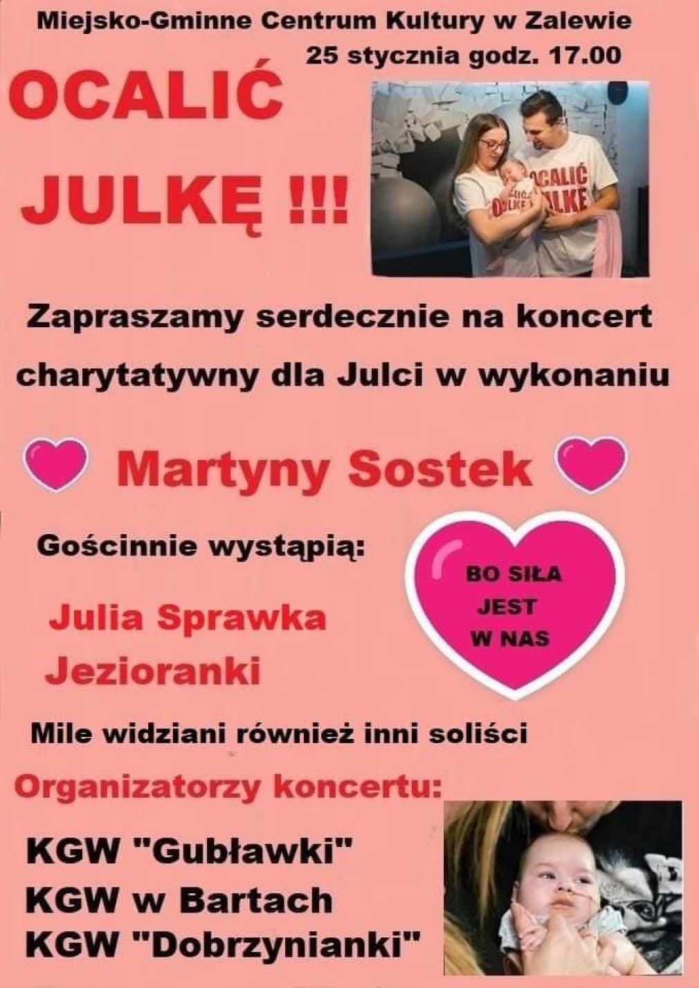 Zaproszenie na koncert charytatywny &quot;Ocalić Julkę&quot;