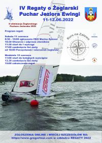 Zaproszenie na IV Regaty o Żeglarski Puchar Jeziora Ewingi