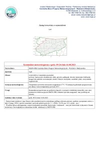 Komunikat meteorologiczny z dnia 16.08.2023 r.