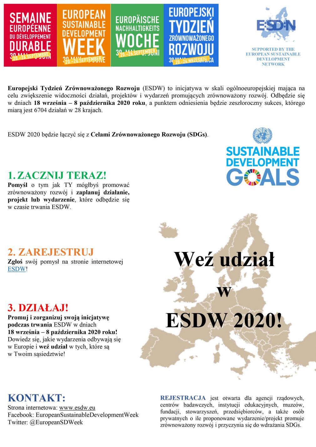 Zaproszenie na Europejski Tydzień Zrównoważonego Rozwoju