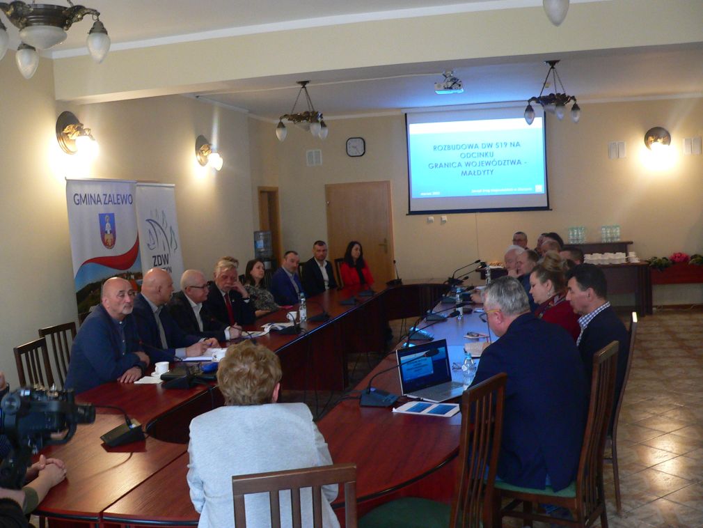 Spotkanie dotyczące planów rozbudowy drogi wojewódzkiej 519 na odcinku Małdyty – Zalewo - Gajdy