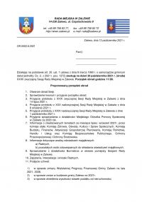 Zaproszenie na XXXII zwyczajną Sesję Rady Miejskiej w Zalewie