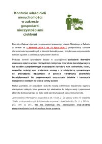 Kontrole właścicieli nieruchomości  w zakresie gospodarki nieczystościami ciekłymi
