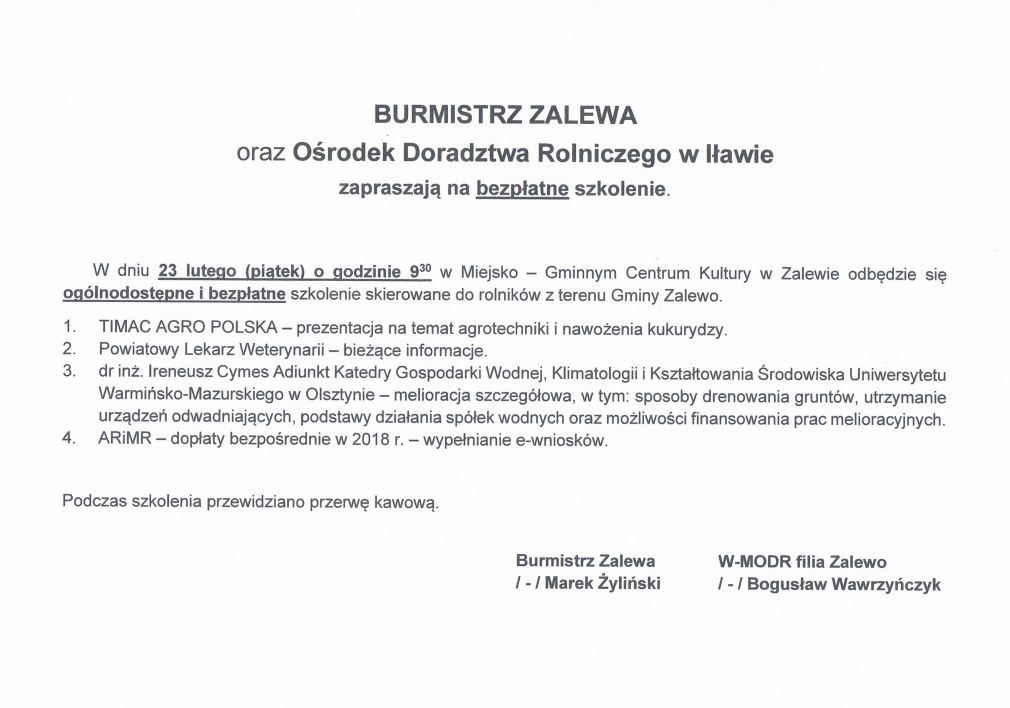 Szkolenie dla rolników