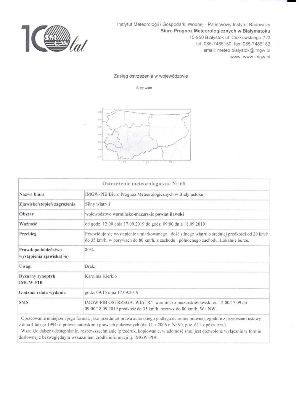 Ostrzeżenie meteorologiczne