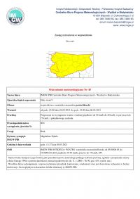 Ostrzeżenie meteorologiczne Nr 45