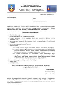 Zaproszenie na XXV zwyczajną Sesję Rady Miejskiej w Zalewie - 27.05.2026 r.