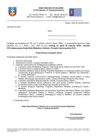 Zaproszenie na XVI nadzwyczajną Sesję Rady Miejskiej w Zalewie