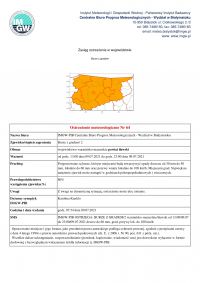 Ostrzeżenie meteorologiczne Nr 64