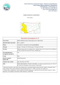 Ostrzeżenie meteorologiczne Nr 51