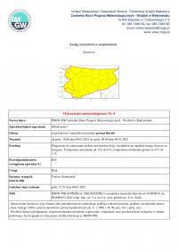 Ostrzeżenie meteorologiczne Nr 4