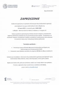 Spotkanie dla przedstawicieli organizacji pozarządowych