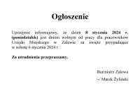 Ogłoszenie Burmistrza