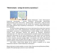 &quot;Matematyka - wstęp do kariery wynalazcy&quot;