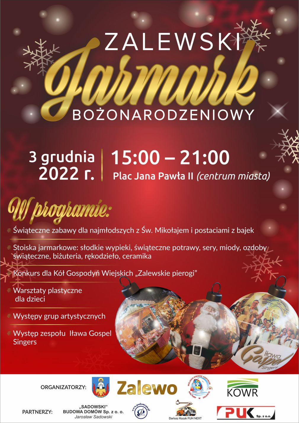 Zaproszenie na Zalewski Jarmark Bożonarodzeniowy