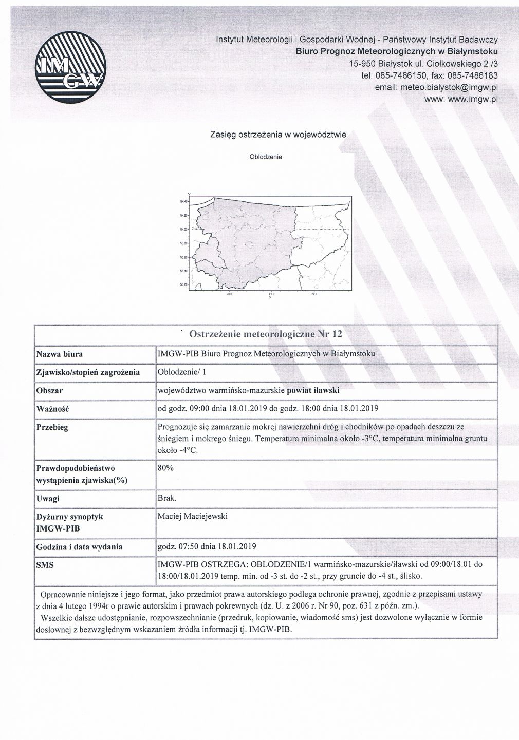 Ostrzeżenie meteorologiczne