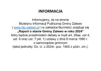 Raport o stanie Gminy Zalewo w roku 2024 - debata
