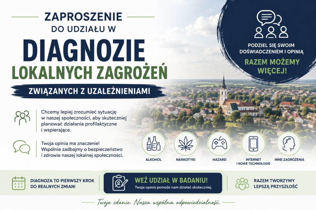 Zaproszenie do udziału w diagnozie lokalnych zagrożeń związanych z uzależnieniami