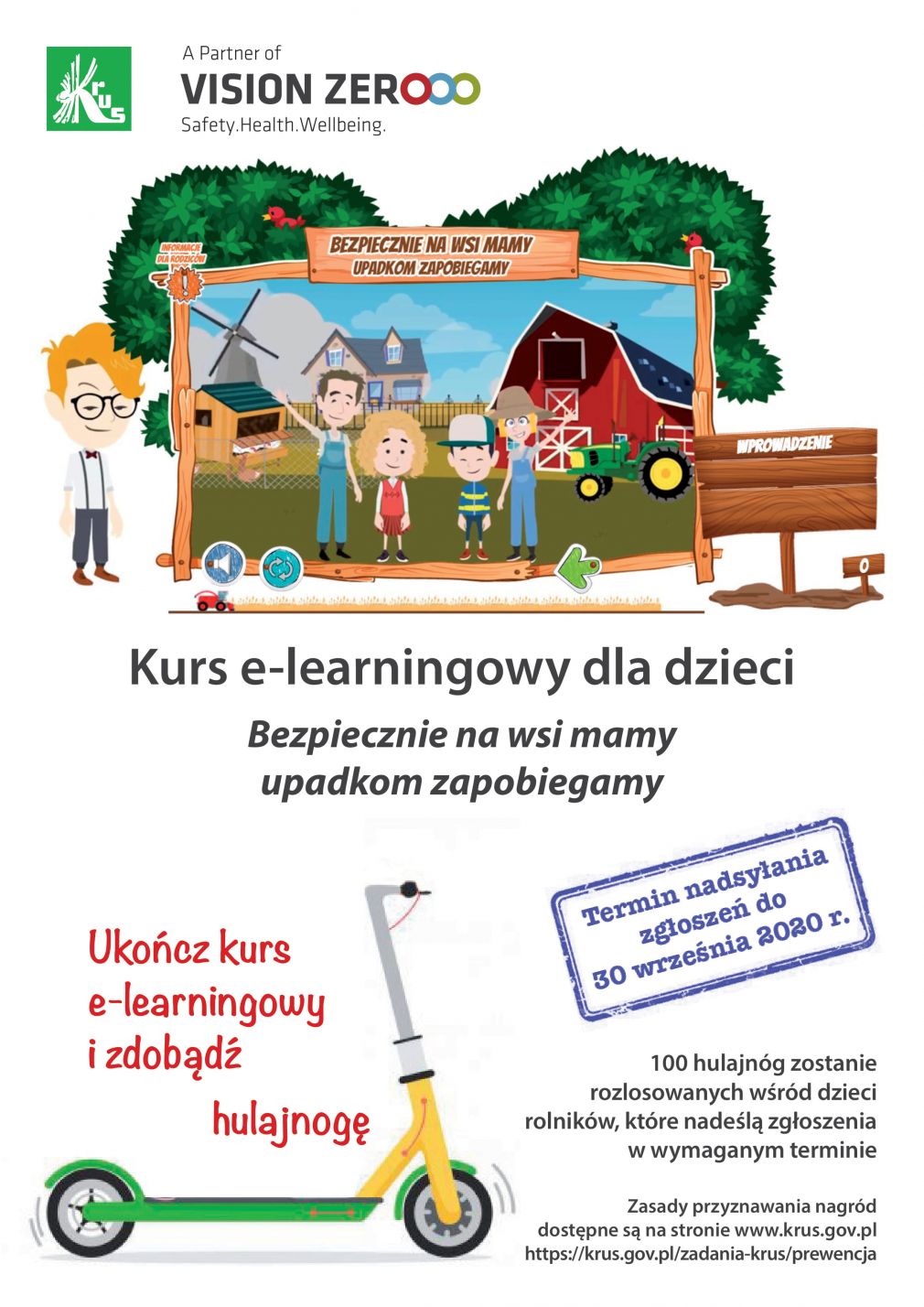 Kurs e-learningowy pt. &quot;Bezpiecznie na wsi mamy - upadkom zapobiegamy&quot;