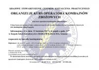 Kurs operatora kombajnów zbożowych